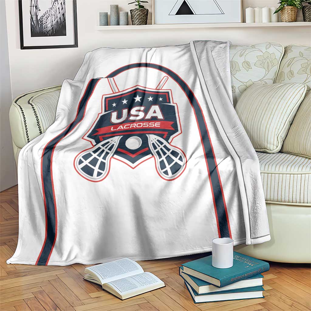 USA 2025 Lacrosse Blanket USA Growing the Game White Version