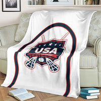USA 2025 Lacrosse Blanket USA Growing the Game White Version
