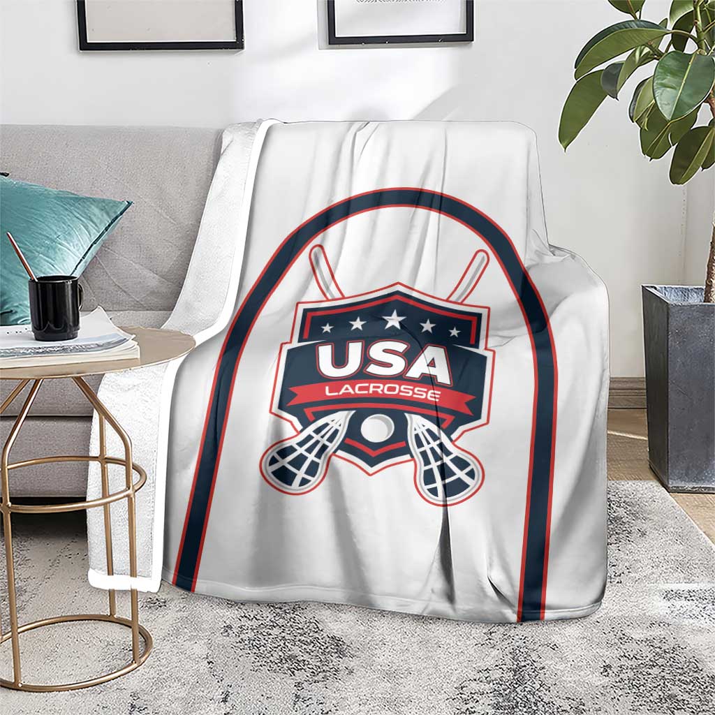 USA 2025 Lacrosse Blanket USA Growing the Game White Version