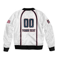 Custom USA 2025 Lacrosse Bomber Jacket USA Growing the Game White Version