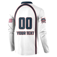 Custom USA 2025 Lacrosse Button Sweatshirt USA Growing the Game White Version