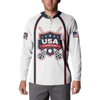 Custom USA 2025 Lacrosse Button Sweatshirt USA Growing the Game White Version