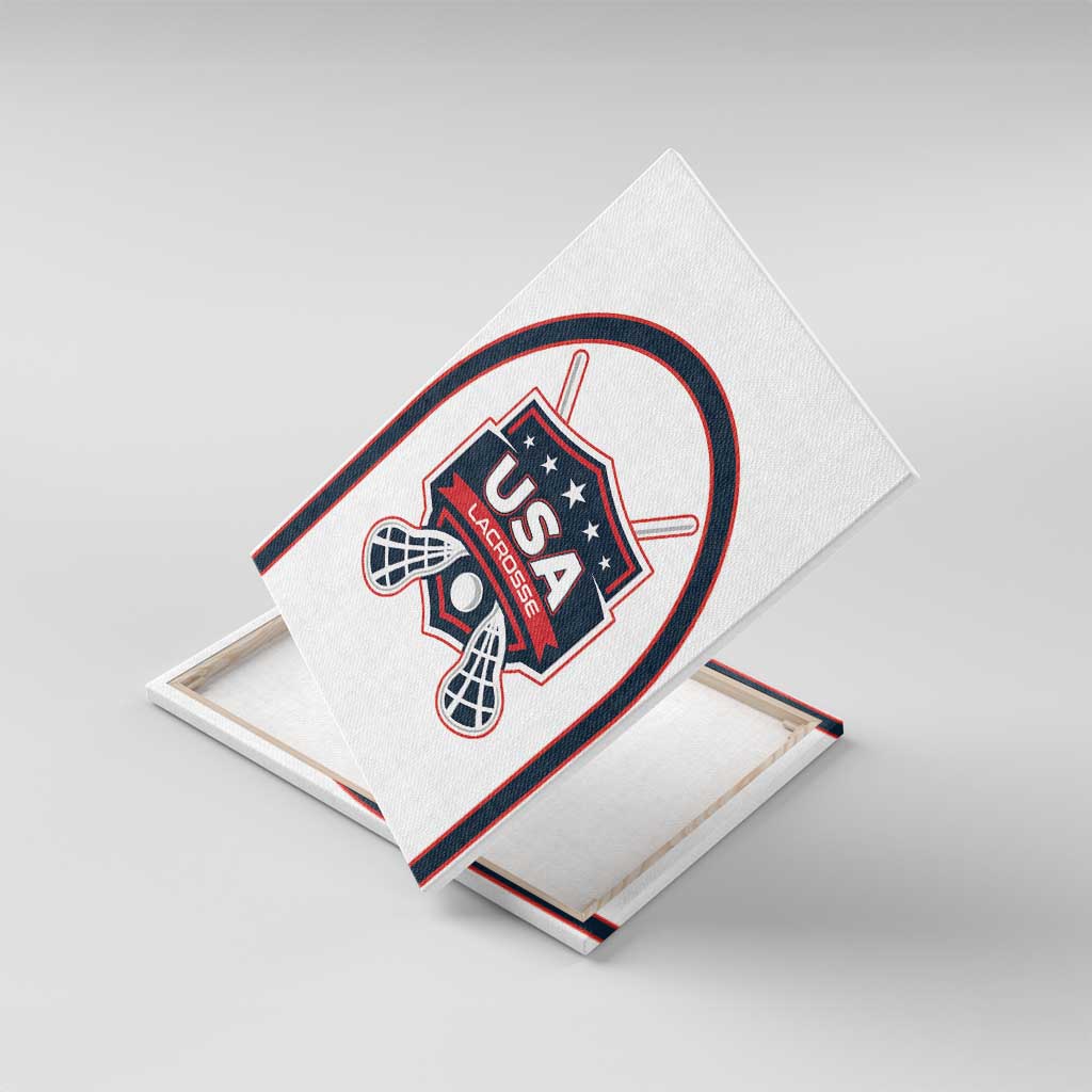 USA 2025 Lacrosse Canvas Wall Art USA Growing the Game White Version
