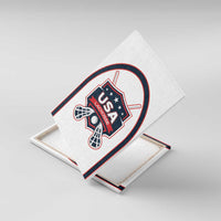 USA 2025 Lacrosse Canvas Wall Art USA Growing the Game White Version
