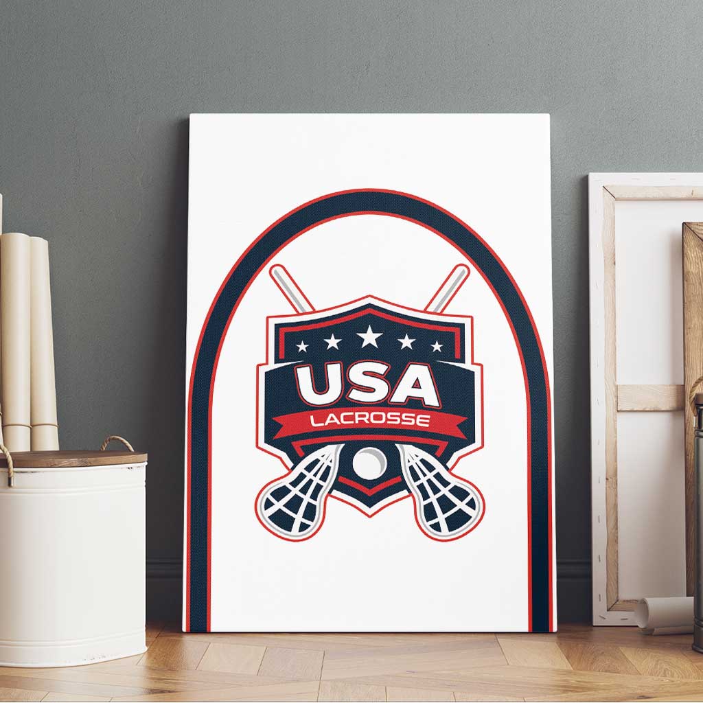 USA 2025 Lacrosse Canvas Wall Art USA Growing the Game White Version