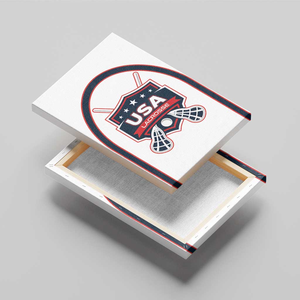 USA 2025 Lacrosse Canvas Wall Art USA Growing the Game White Version