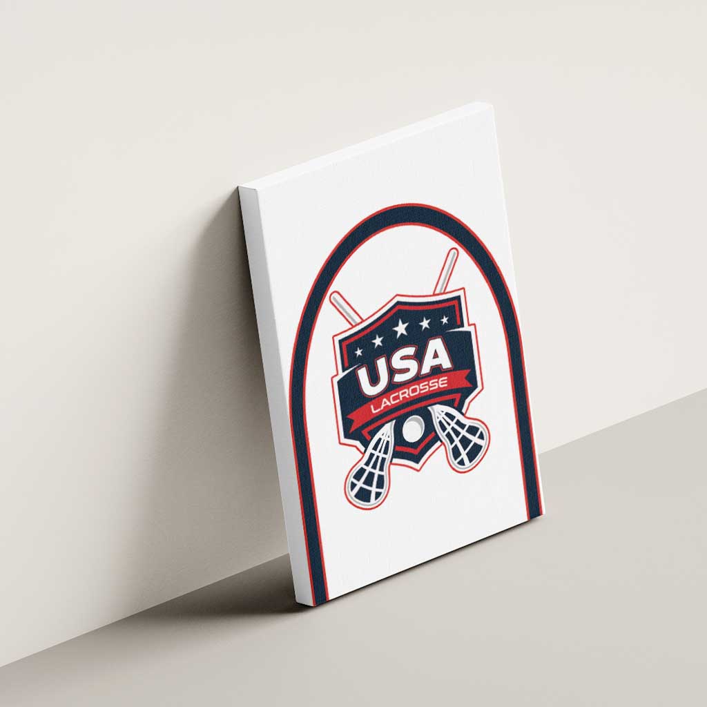 USA 2025 Lacrosse Canvas Wall Art USA Growing the Game White Version