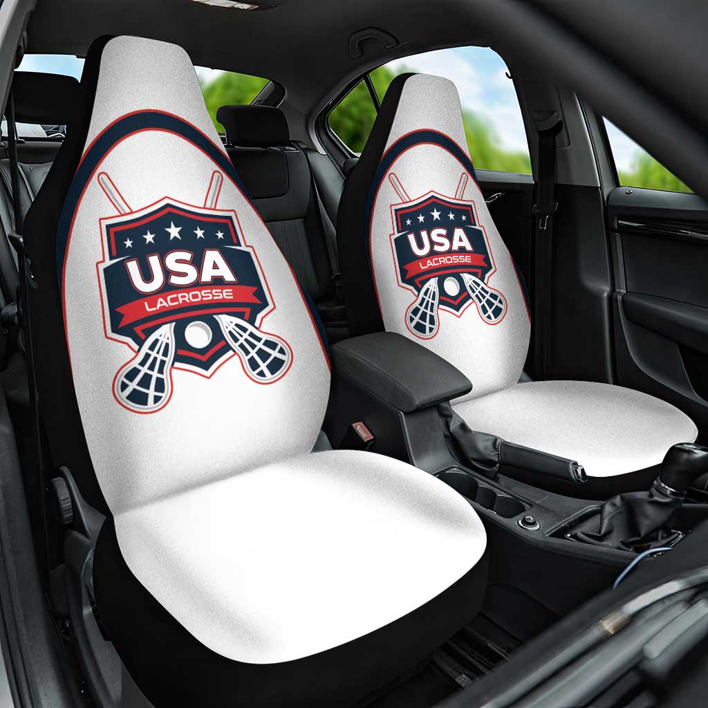 USA 2025 Lacrosse Car Seat Cover USA Growing the Game White Version