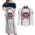 Custom USA 2025 Lacrosse Couples Matching Off Shoulder Maxi Dress and Long Sleeve Button Shirt USA Growing the Game White Version