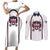 Custom USA 2025 Lacrosse Couples Matching Short Sleeve Bodycon Dress and Long Sleeve Button Shirt USA Growing the Game White Version