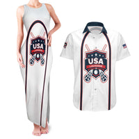 Custom USA 2025 Lacrosse Couples Matching Tank Maxi Dress and Hawaiian Shirt USA Growing the Game White Version