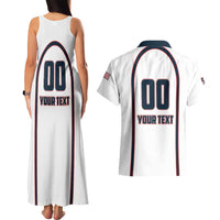 Custom USA 2025 Lacrosse Couples Matching Tank Maxi Dress and Hawaiian Shirt USA Growing the Game White Version