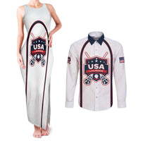 Custom USA 2025 Lacrosse Couples Matching Tank Maxi Dress and Long Sleeve Button Shirt USA Growing the Game White Version