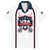 Custom USA 2025 Lacrosse Family Matching Long Sleeve Bodycon Dress and Hawaiian Shirt USA Growing the Game White Version