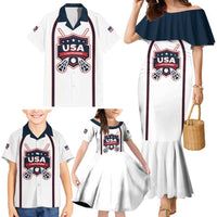 Custom USA 2025 Lacrosse Family Matching Mermaid Dress and Hawaiian Shirt USA Growing the Game White Version