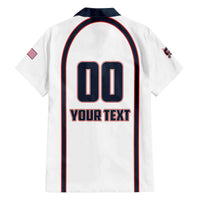 Custom USA 2025 Lacrosse Family Matching Off The Shoulder Long Sleeve Dress and Hawaiian Shirt USA Growing the Game White Version