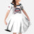 Custom USA 2025 Lacrosse Family Matching Off Shoulder Maxi Dress and Hawaiian Shirt USA Growing the Game White Version