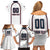 Custom USA 2025 Lacrosse Family Matching Off Shoulder Short Dress and Hawaiian Shirt USA Growing the Game White Version
