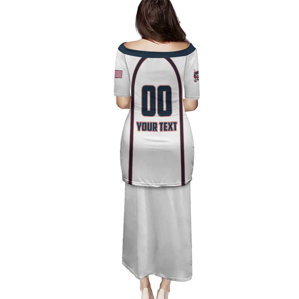 Custom USA 2025 Lacrosse Family Matching Puletasi and Hawaiian Shirt USA Growing the Game White Version