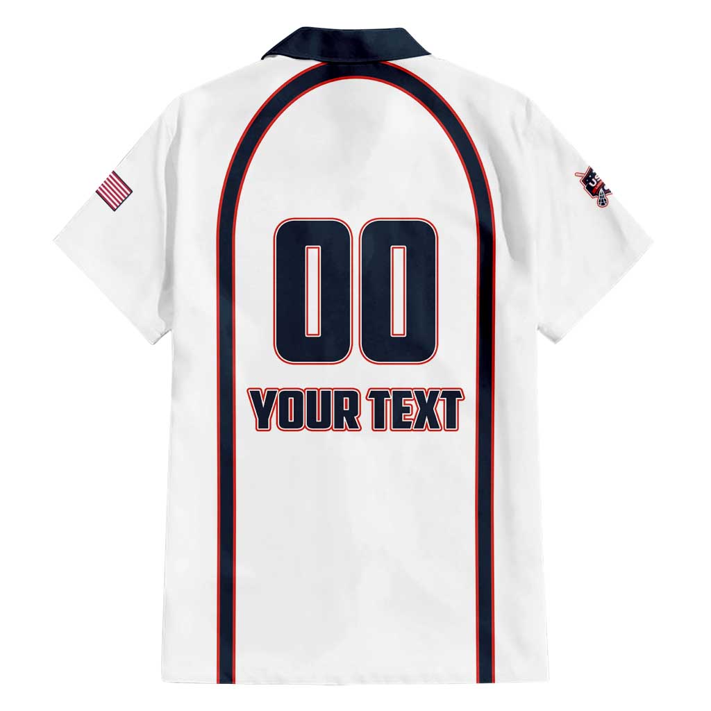 Custom USA 2025 Lacrosse Family Matching Short Sleeve Bodycon Dress and Hawaiian Shirt USA Growing the Game White Version