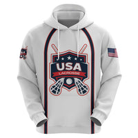 Custom USA 2025 Lacrosse Hoodie USA Growing the Game White Version