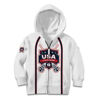 Custom USA 2025 Lacrosse Kid Hoodie USA Growing the Game White Version