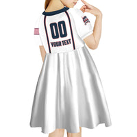 Custom USA 2025 Lacrosse Kid Short Sleeve Dress USA Growing the Game White Version