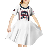 Custom USA 2025 Lacrosse Kid Short Sleeve Dress USA Growing the Game White Version