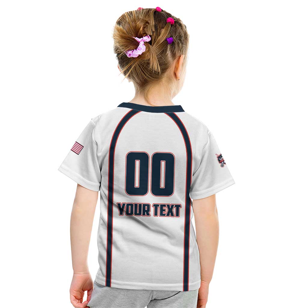 Custom USA 2025 Lacrosse Kid T Shirt USA Growing the Game White Version