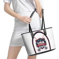 USA 2025 Lacrosse Leather Tote Bag USA Growing the Game White Version