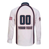 Custom USA 2025 Lacrosse Long Sleeve Button Shirt USA Growing the Game White Version