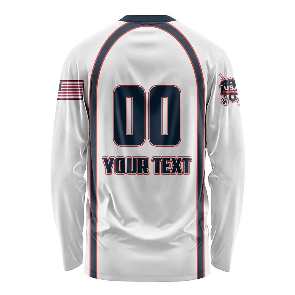 Custom USA 2025 Lacrosse Long Sleeve Shirt USA Growing the Game White Version