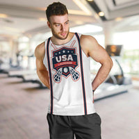 Custom USA 2025 Lacrosse Men Tank Top USA Growing the Game White Version