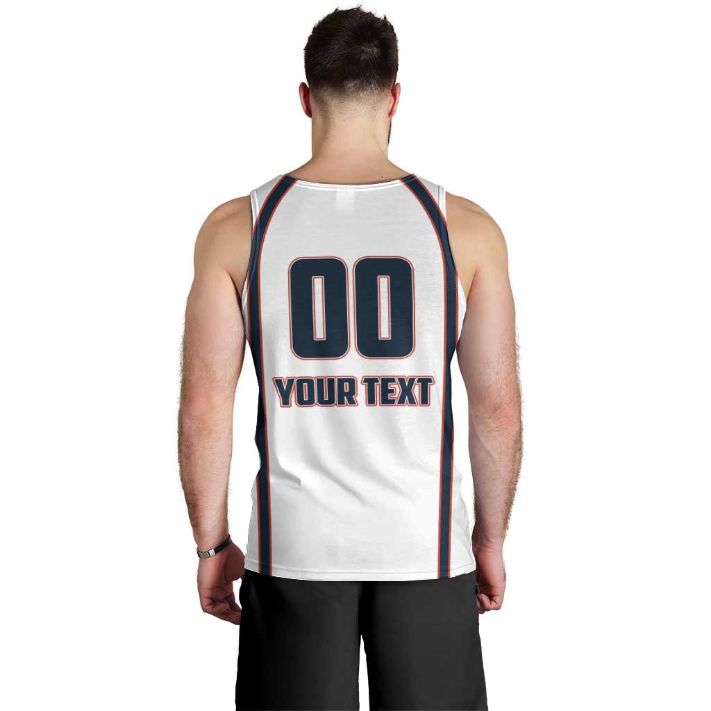 Custom USA 2025 Lacrosse Men Tank Top USA Growing the Game White Version