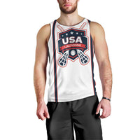 Custom USA 2025 Lacrosse Men Tank Top USA Growing the Game White Version