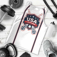 Custom USA 2025 Lacrosse Men Tank Top USA Growing the Game White Version