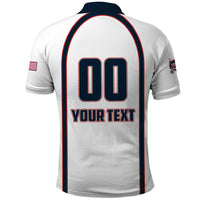 Custom USA 2025 Lacrosse Polo Shirt USA Growing the Game White Version