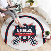 USA 2025 Lacrosse Round Carpet USA Growing the Game White Version