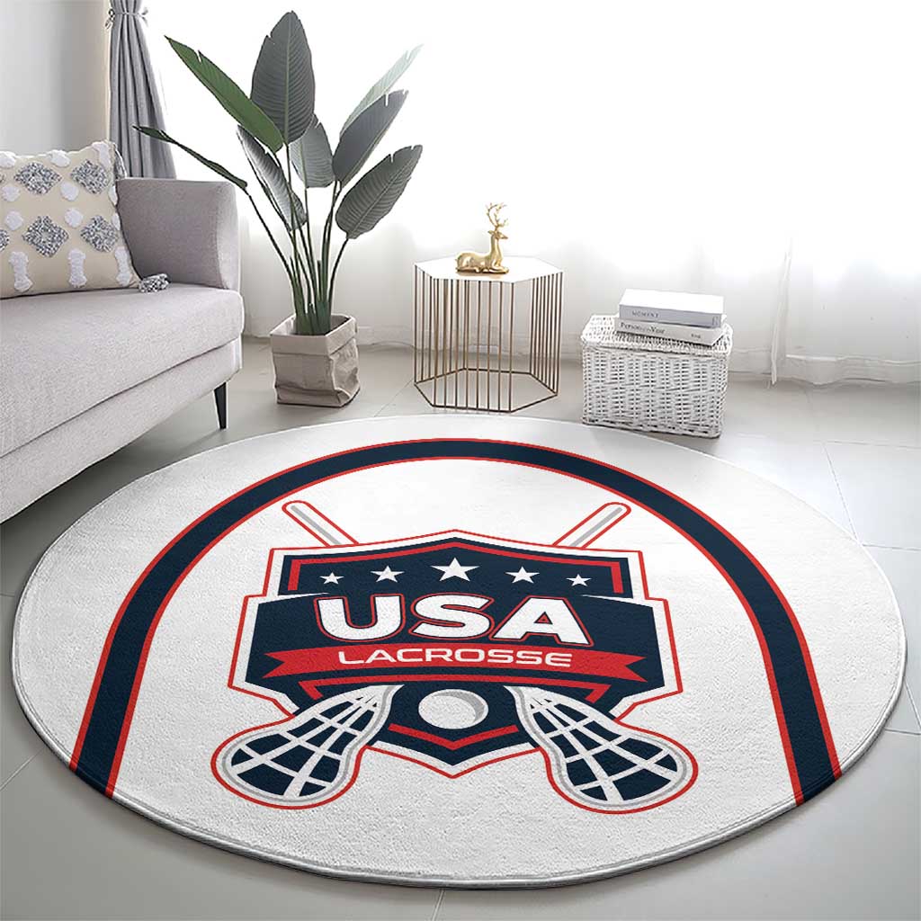 USA 2025 Lacrosse Round Carpet USA Growing the Game White Version