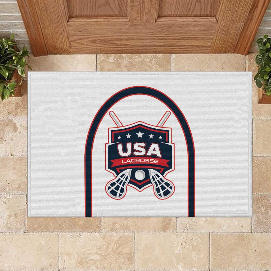 USA 2025 Lacrosse Rubber Doormat USA Growing the Game White Version