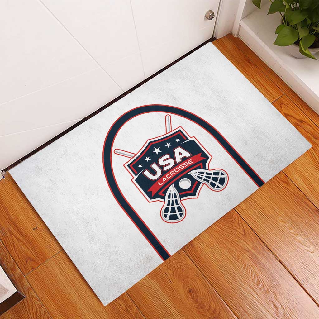 USA 2025 Lacrosse Rubber Doormat USA Growing the Game White Version