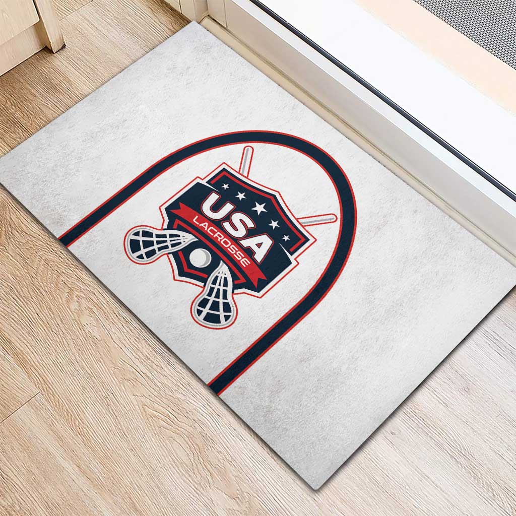 USA 2025 Lacrosse Rubber Doormat USA Growing the Game White Version