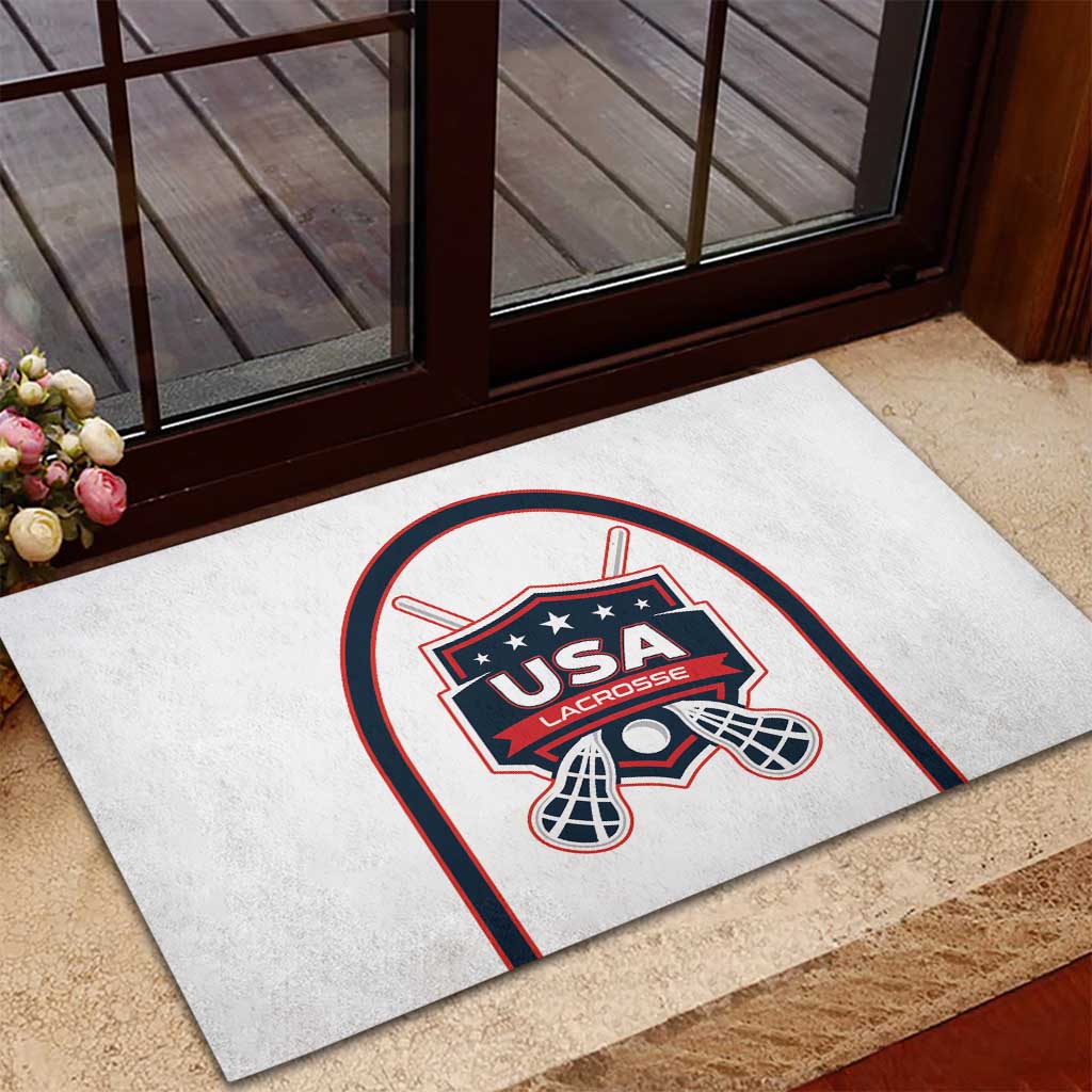 USA 2025 Lacrosse Rubber Doormat USA Growing the Game White Version