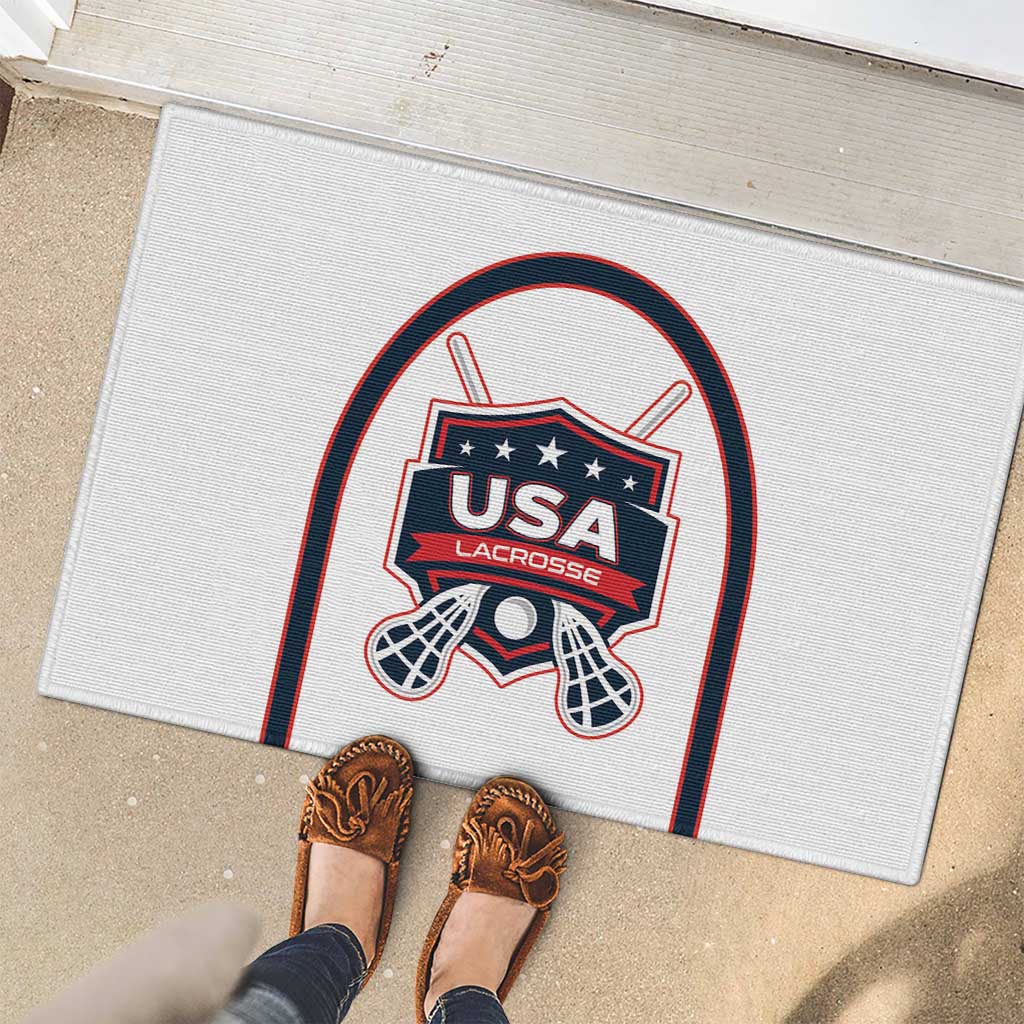 USA 2025 Lacrosse Rubber Doormat USA Growing the Game White Version