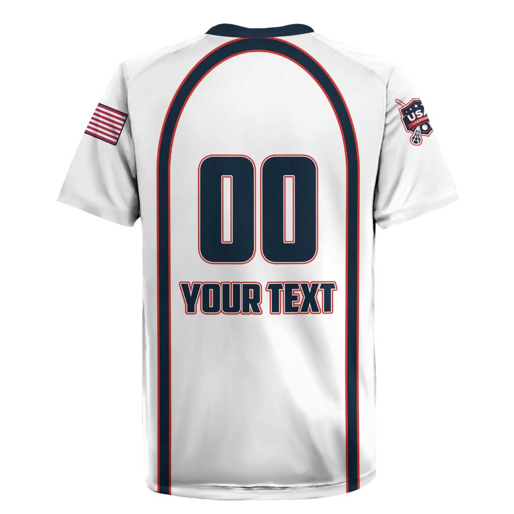 Custom USA 2025 Lacrosse Rugby Jersey USA Growing the Game White Version