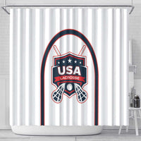 USA 2025 Lacrosse Shower Curtain USA Growing the Game White Version