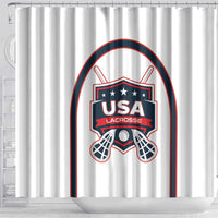 USA 2025 Lacrosse Shower Curtain USA Growing the Game White Version