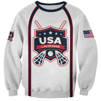 Custom USA 2025 Lacrosse Sweatshirt USA Growing the Game White Version