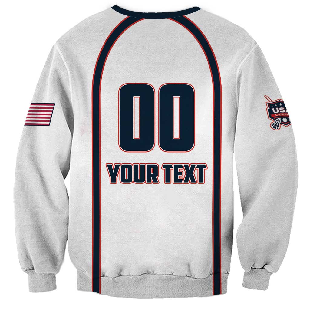 Custom USA 2025 Lacrosse Sweatshirt USA Growing the Game White Version