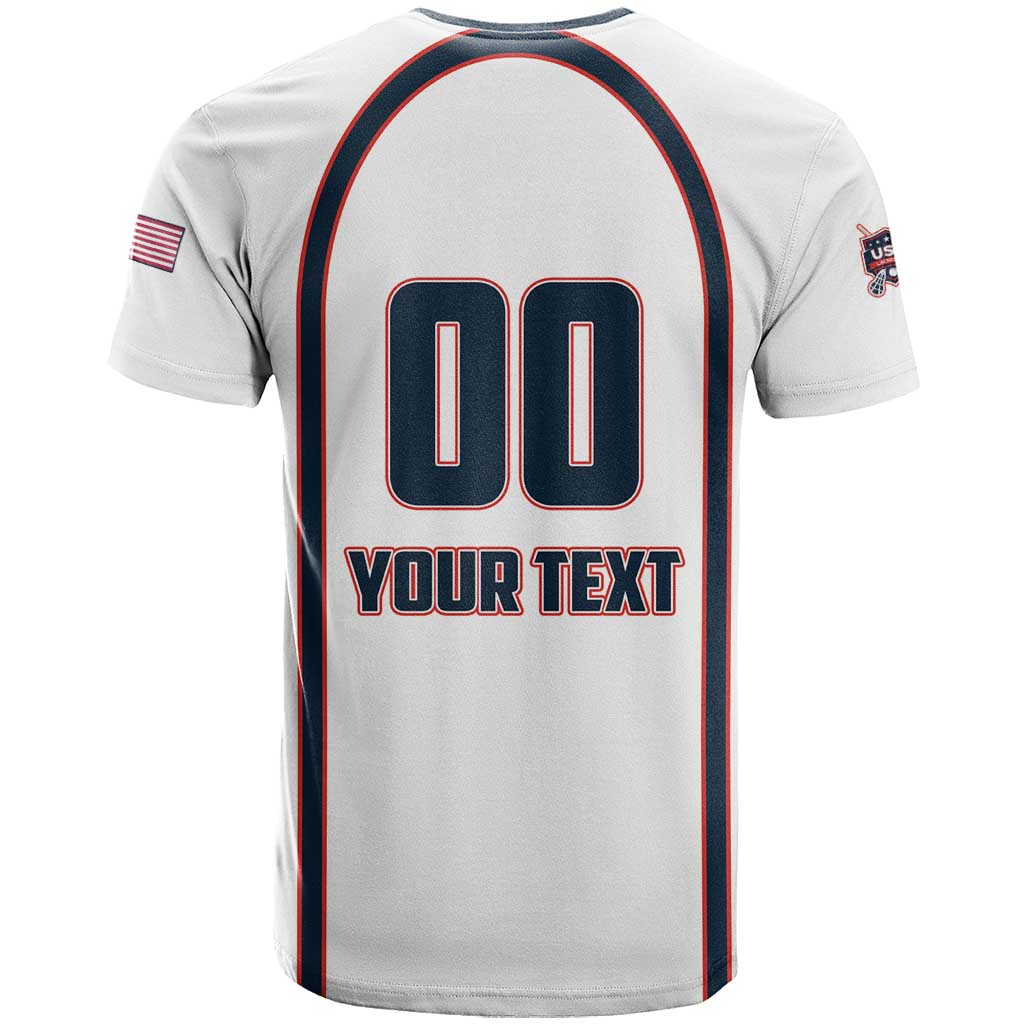 Custom USA 2025 Lacrosse T Shirt USA Growing the Game White Version